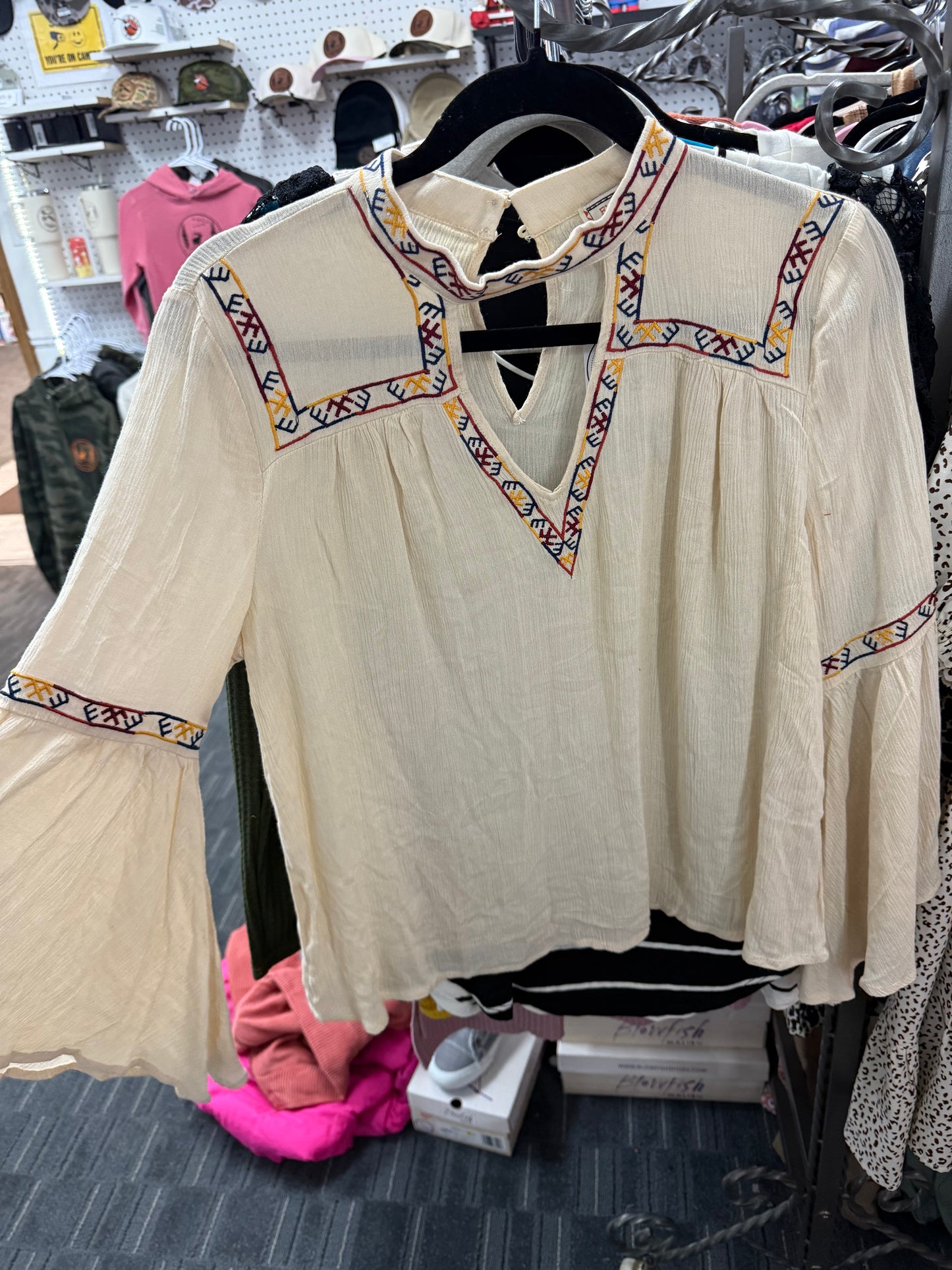 Bell Sleeve Aztec Top