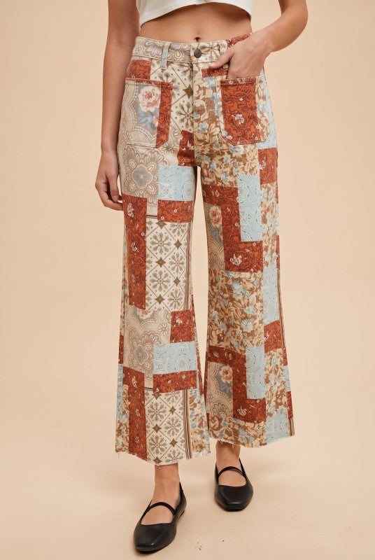 Rust Romance Patchwork Pants