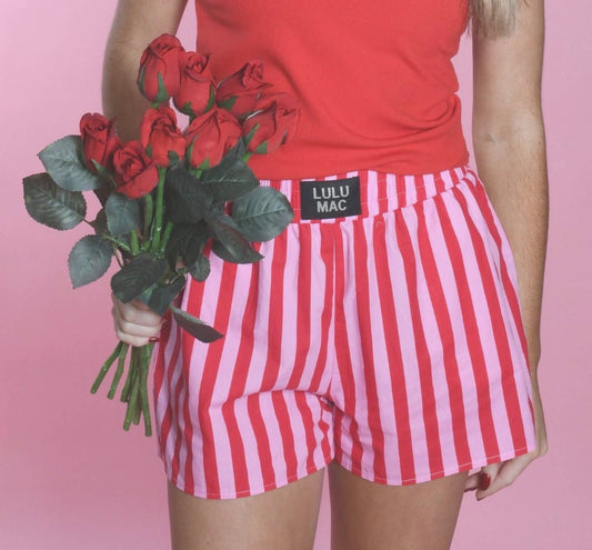 LULUMAC Pink And Red Stripe Boxers
