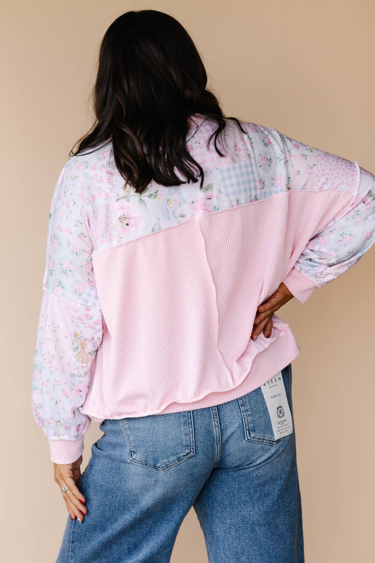 Rose Patchwork Long Sleeve Top