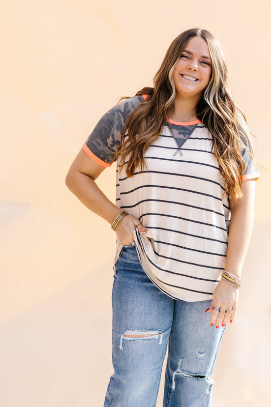 Camo Striped Top