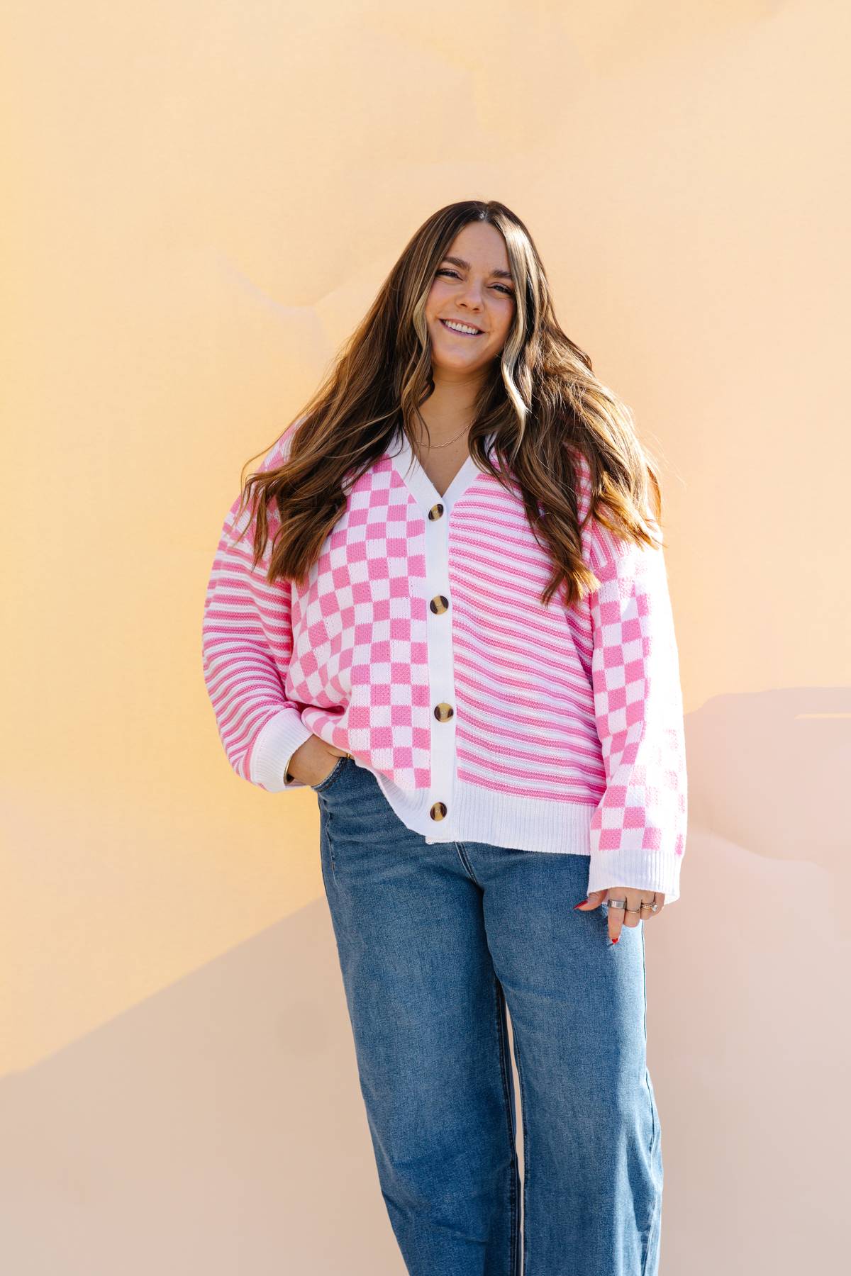Split Pink Cardigan