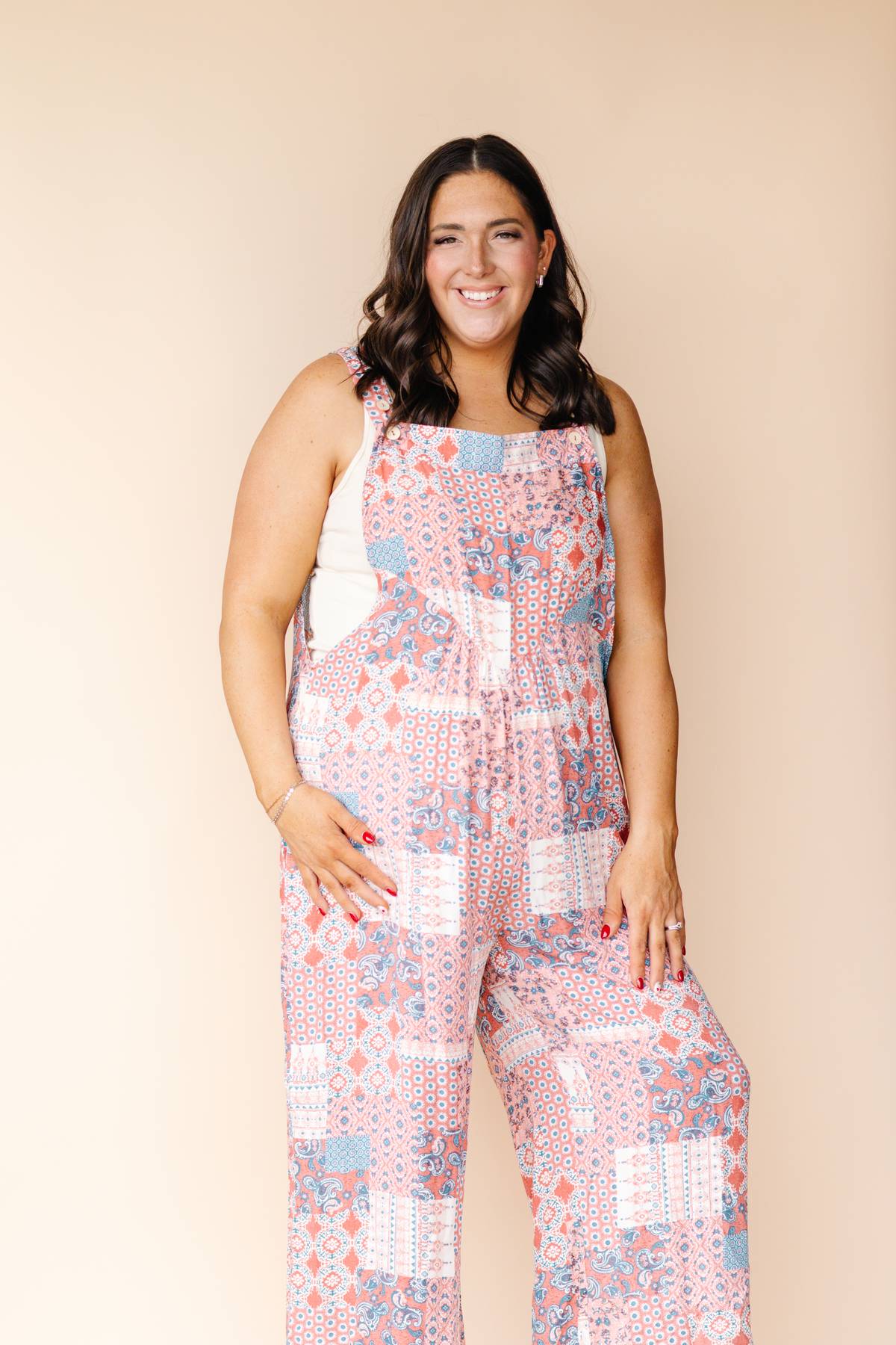 Marsala Patchwork Overalls