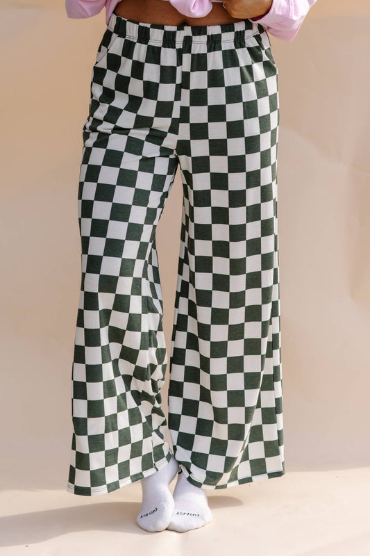 Olive & Cream Checkered Pants