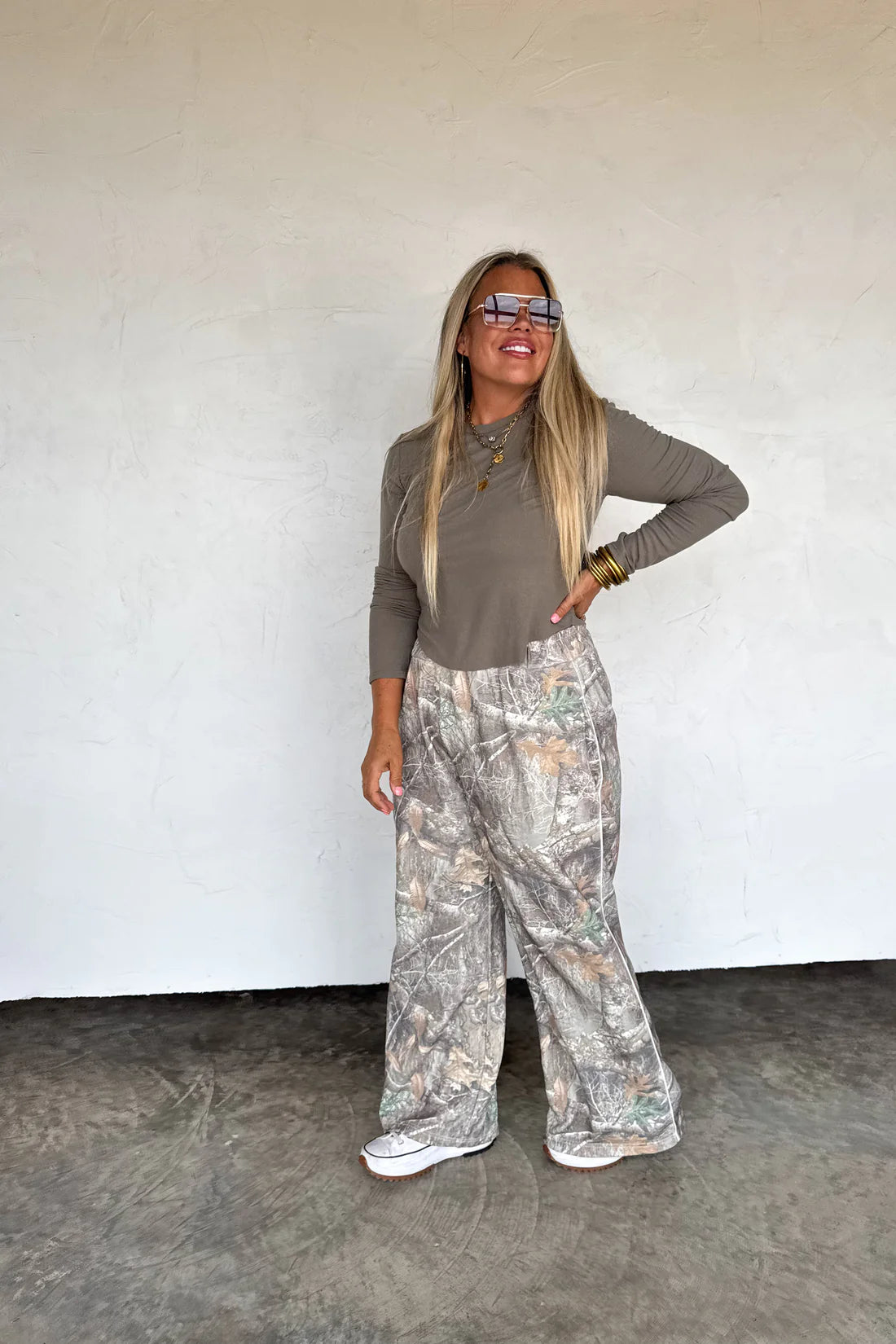 Blakeley Drift Away Wide Leg Camo Pants