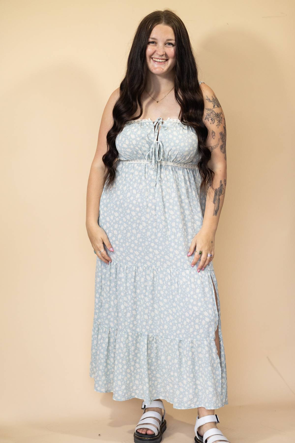 Blue Maxi Floral Dress
