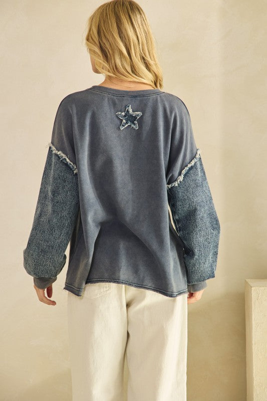 Denim Star Pullover