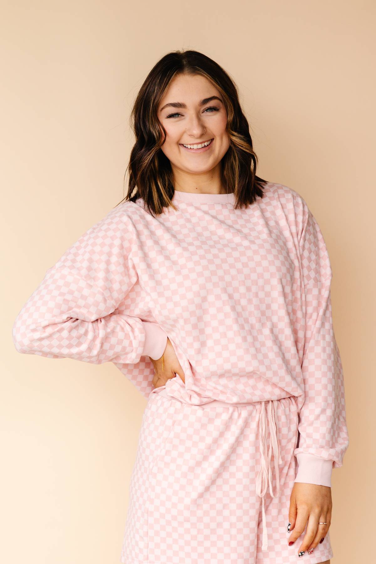 Blush Checkered Set