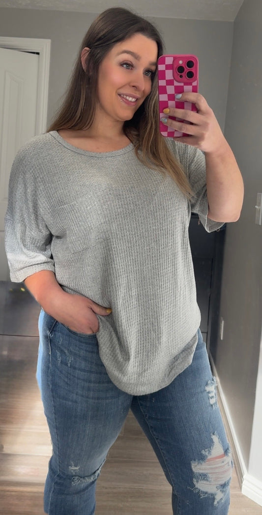 Grey Waffle Top