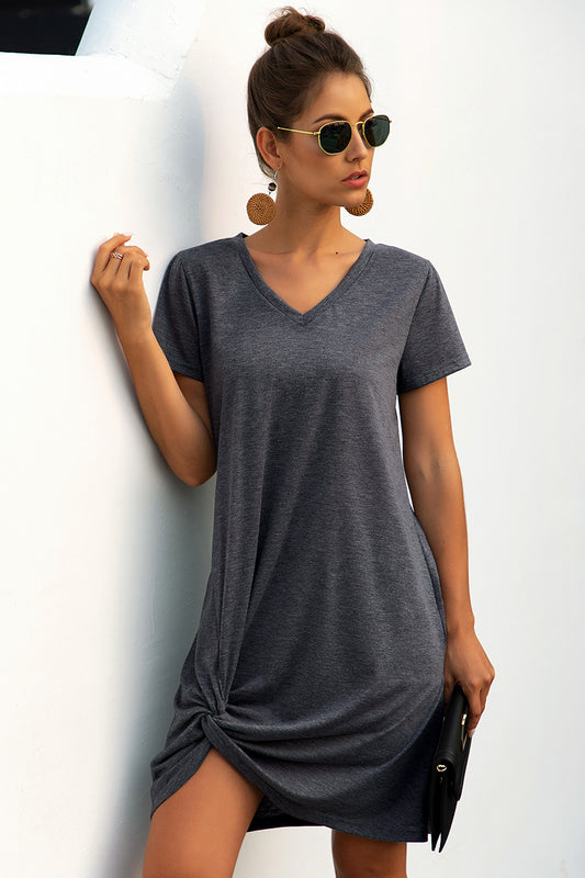 Grey Knotted Dress