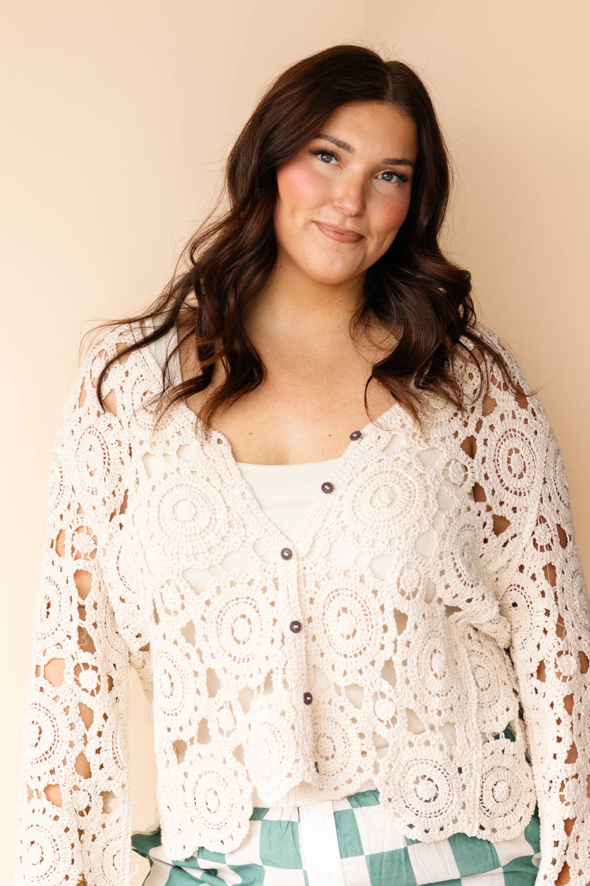 Natural Crochet Cardigan
