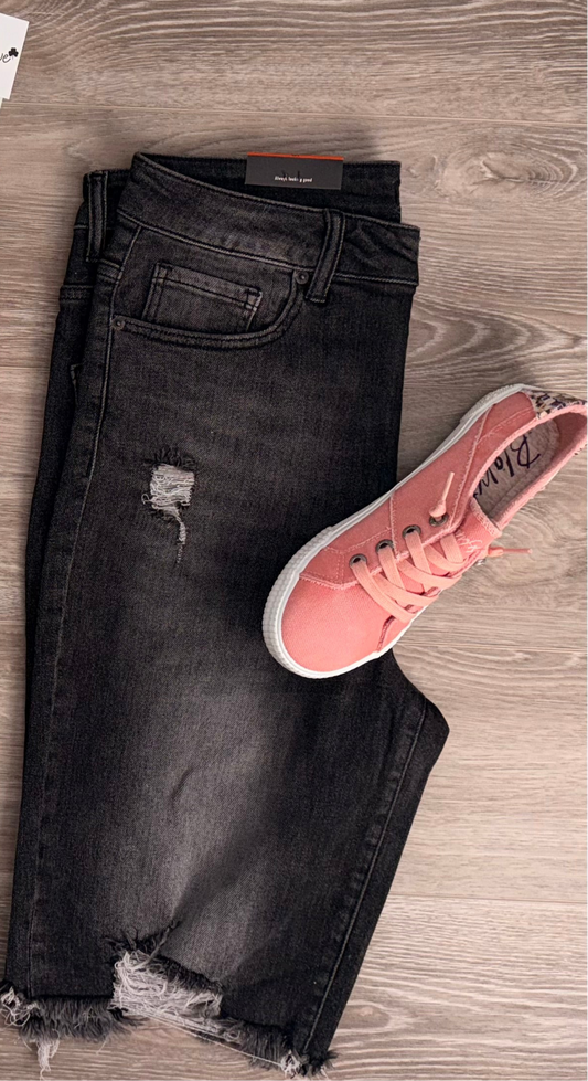 Black Washed Bermuda Shorts