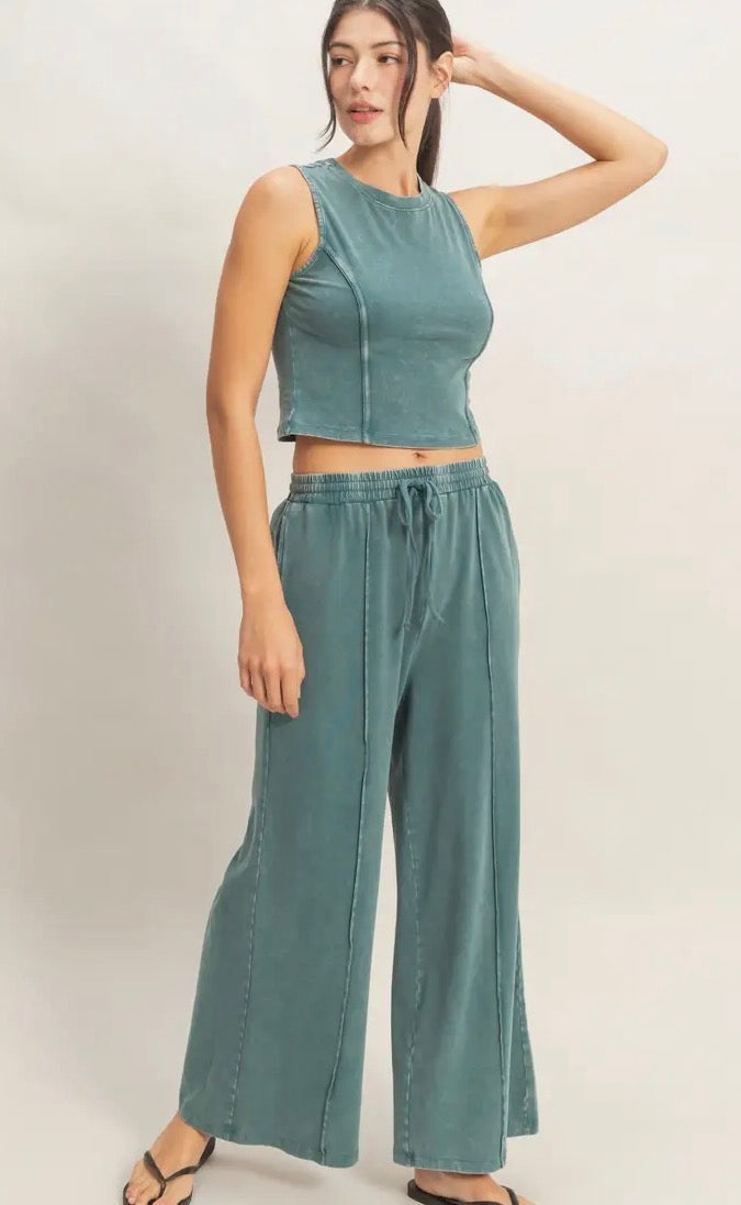 Mineral Washed Pant Set