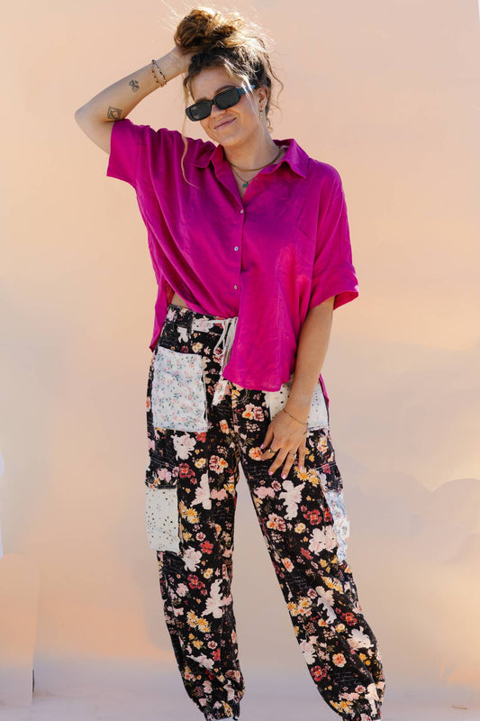 Hot Pink Button Up