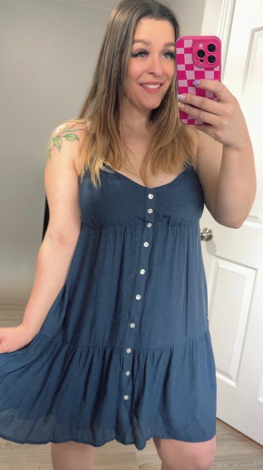 Tiered Navy Cami Dress
