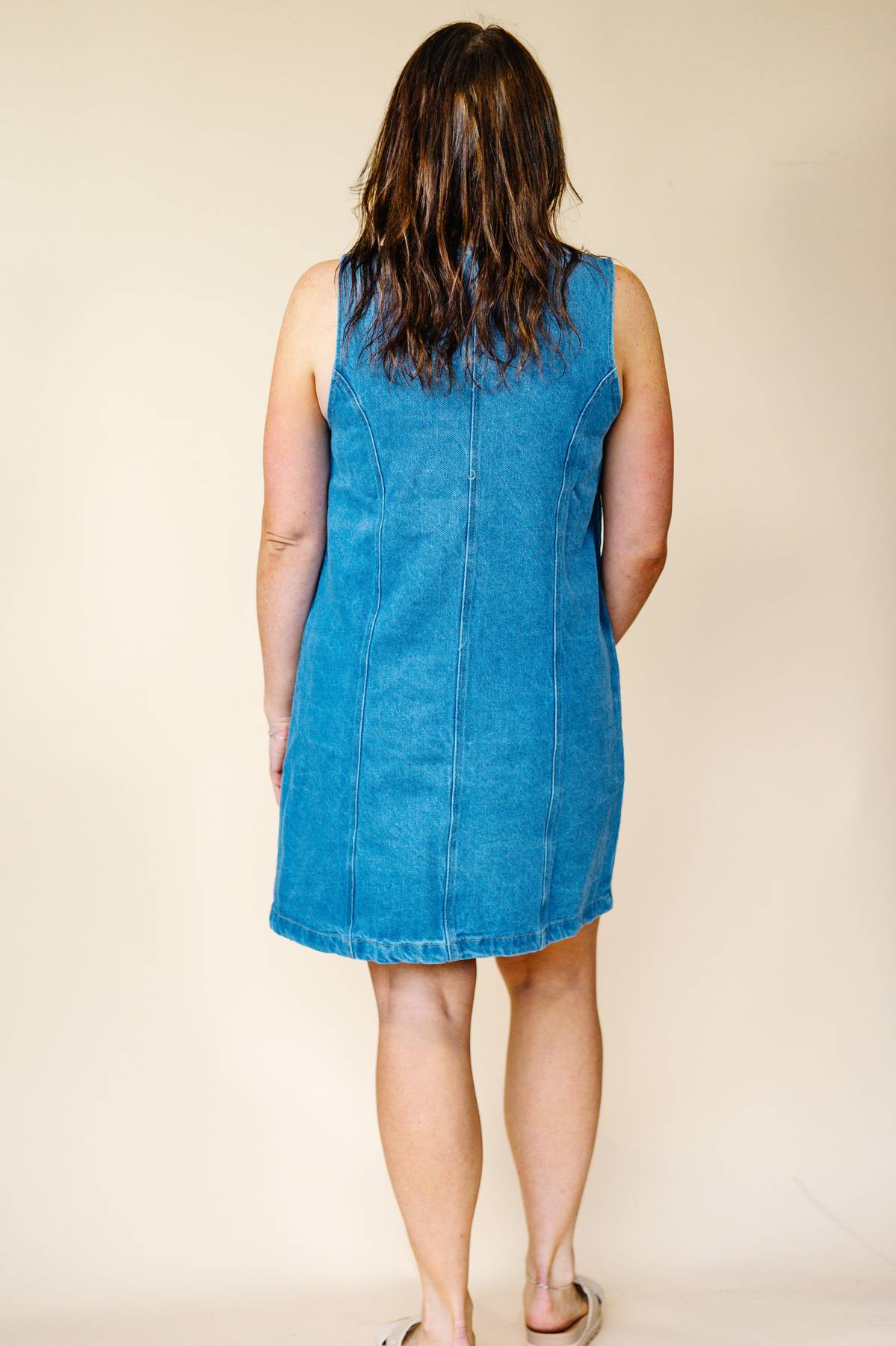Denim Button Dress
