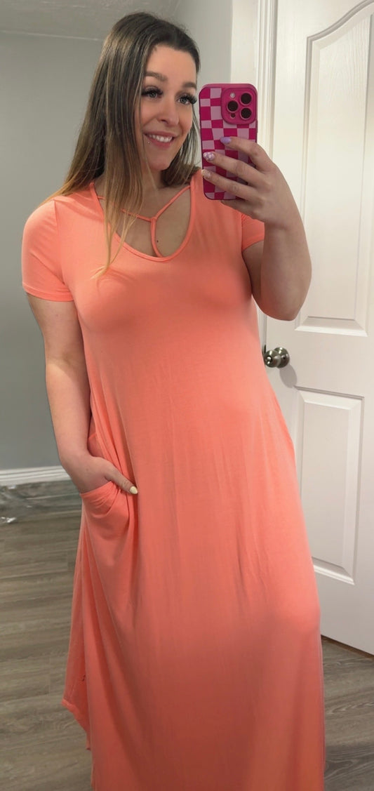 Coral Maxi Dress