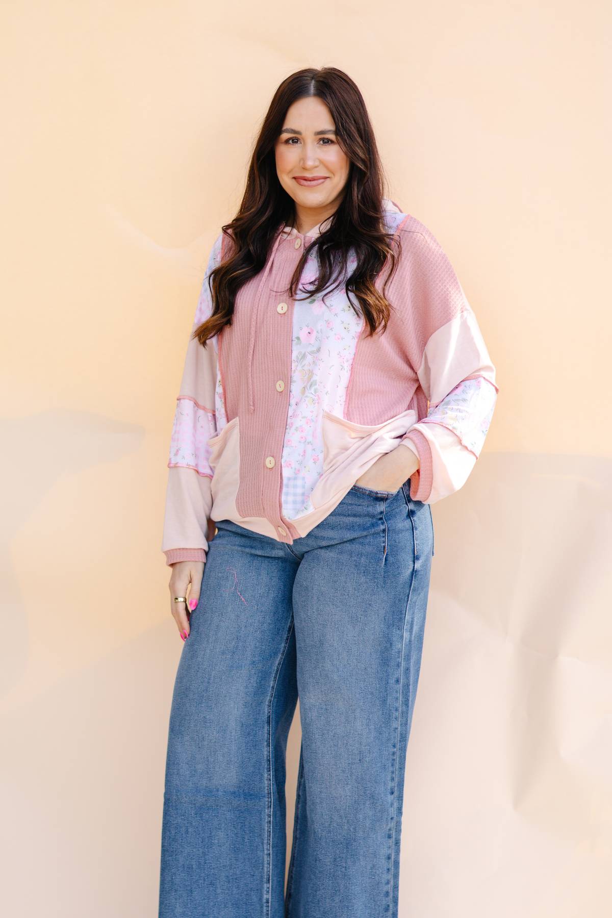 Mauve Floral Hooded Jacket