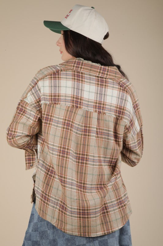 Taupe Flannel Top