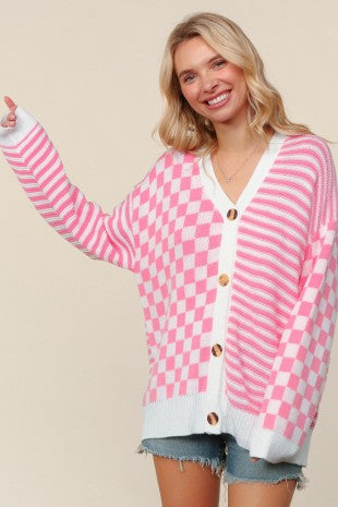 Split Pink Cardigan