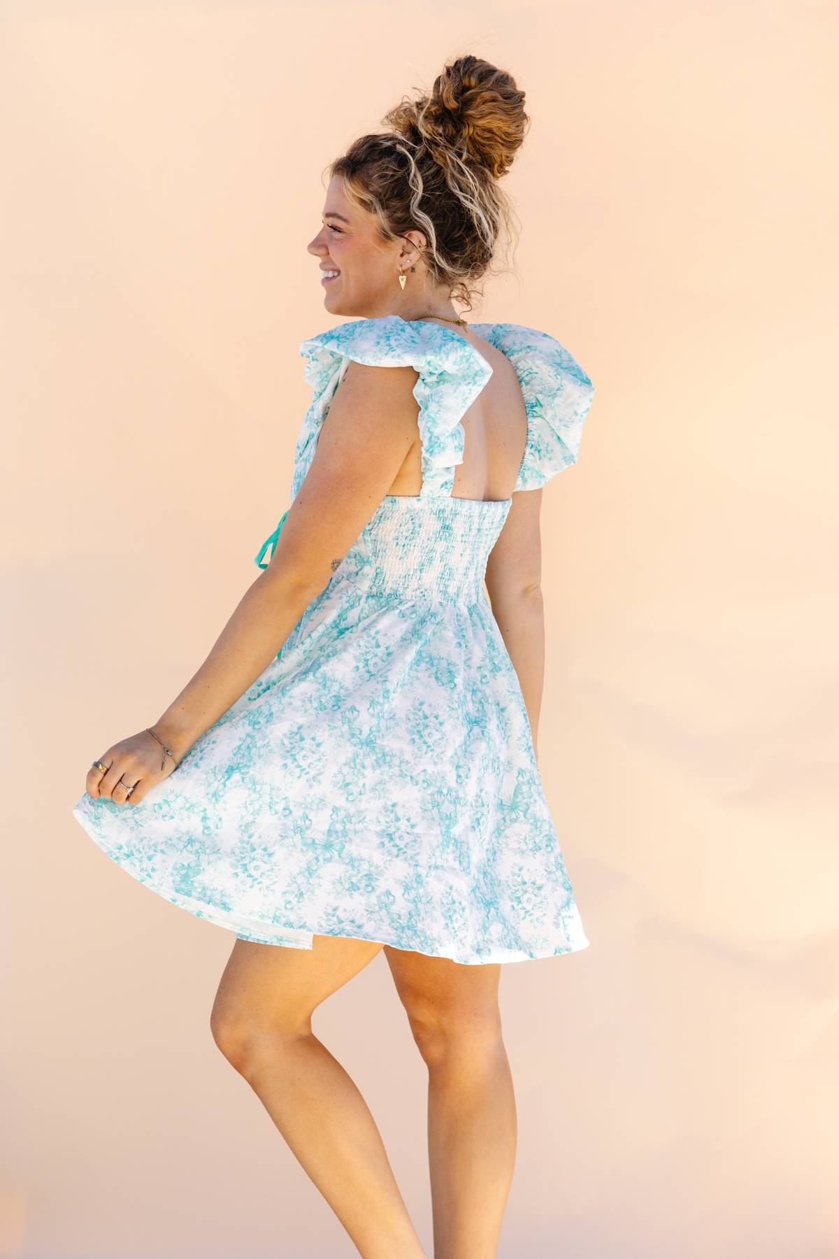 Mint Toile Printed Dress