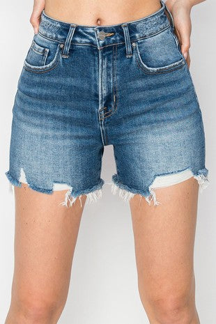 Risen High Rise Clean Hem Shorts
