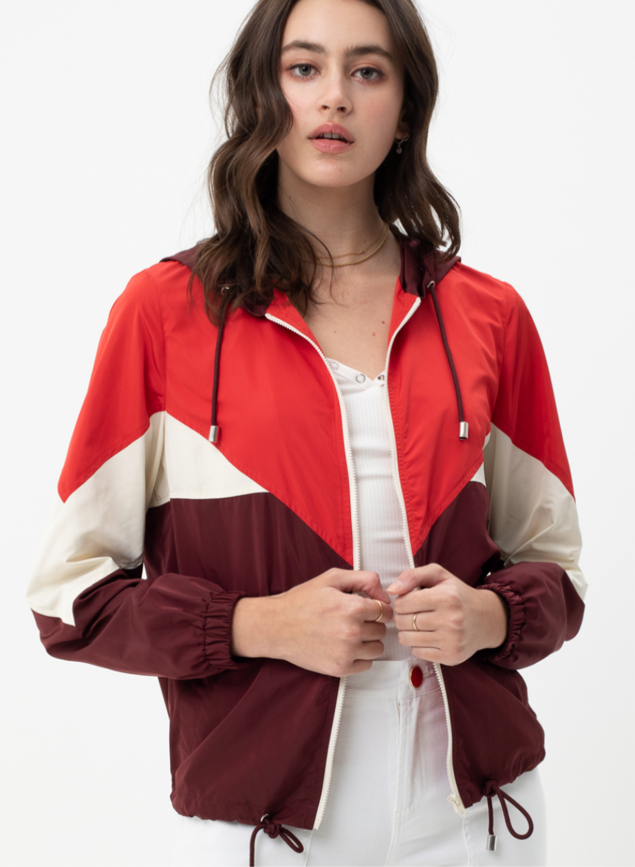 Red and Maroon Windbreaker