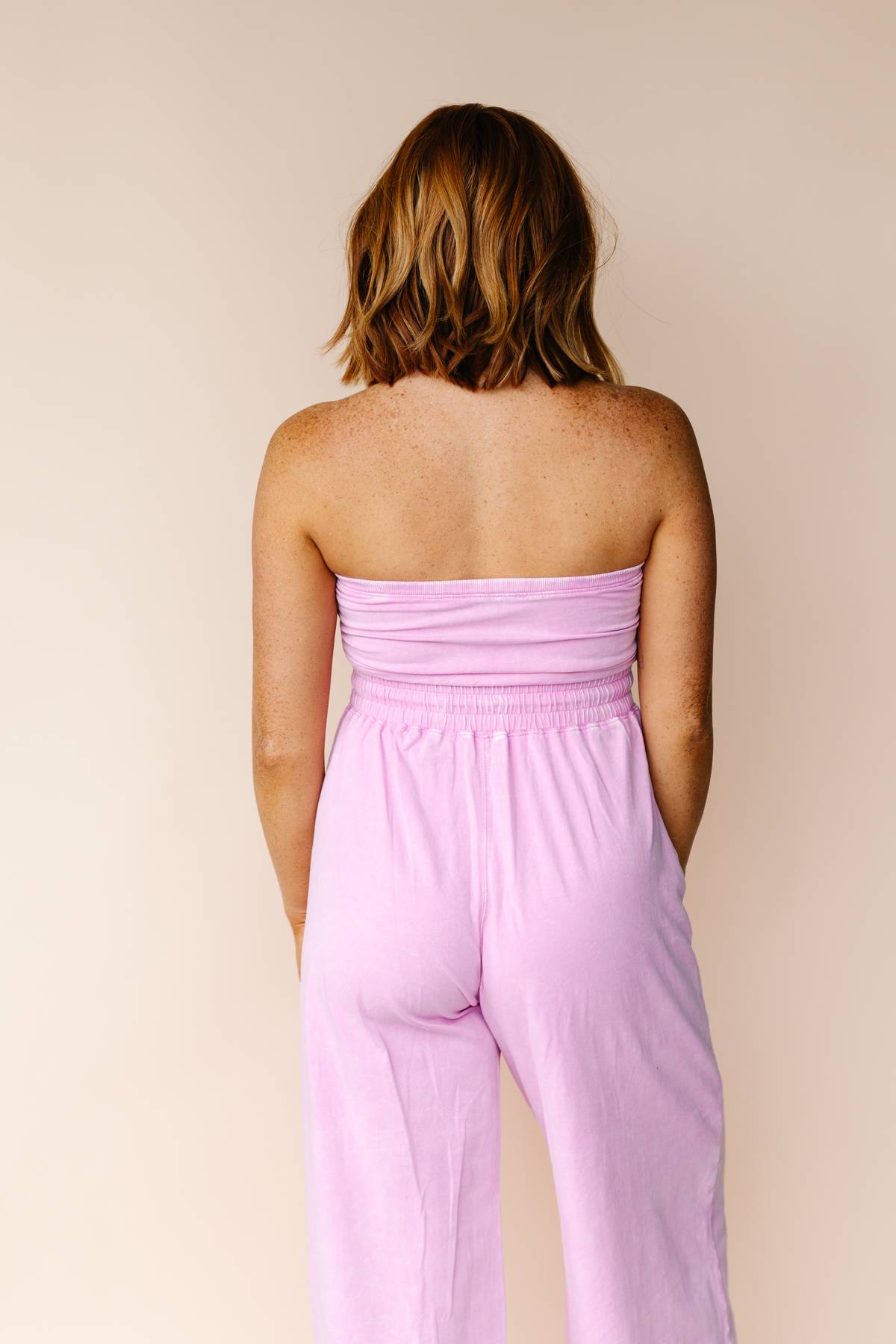 Acid Wash Strapless Jumpsuit