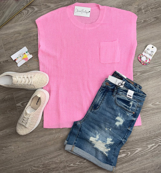 Blush Sweater Knit Top