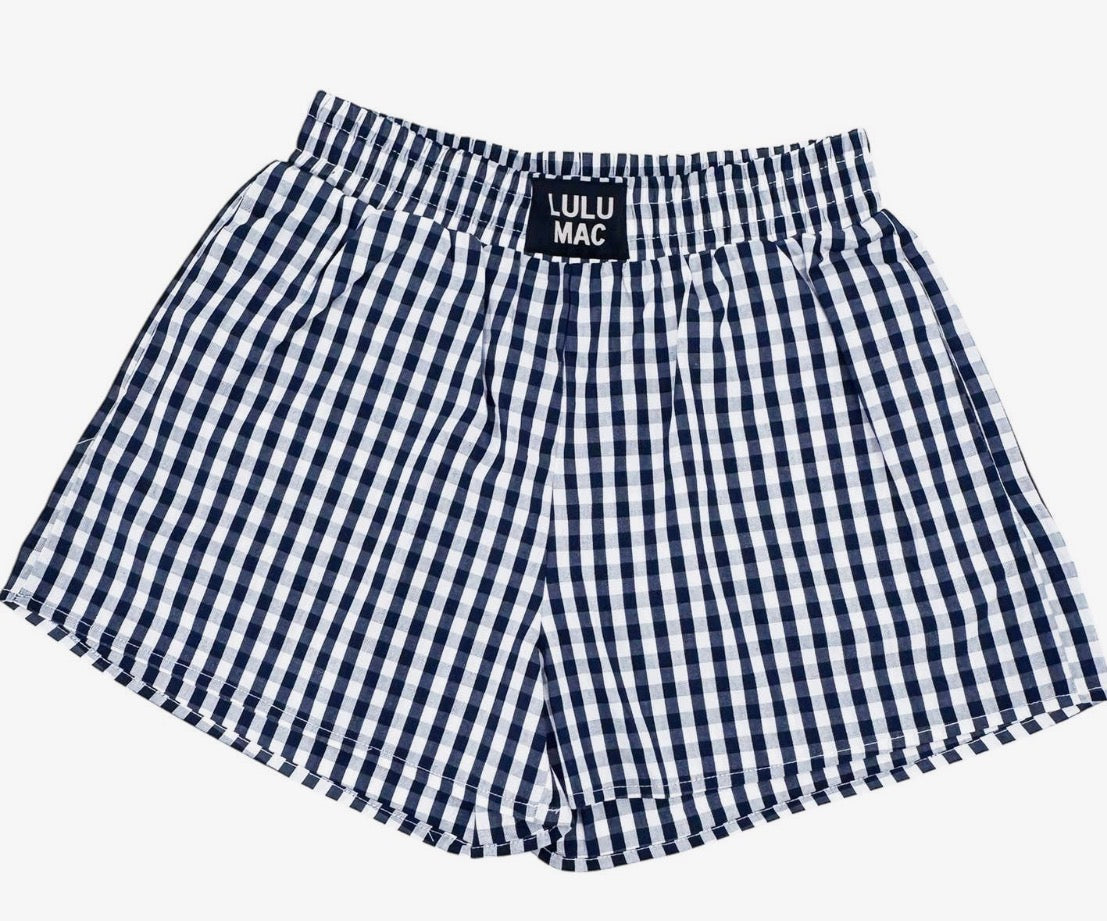 LULUMAC Navy Gingham Shorts