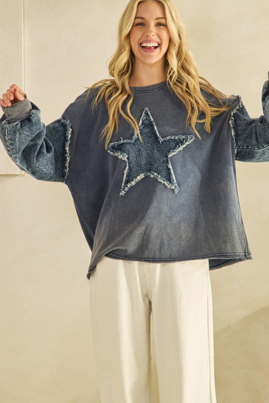 Denim Star Pullover