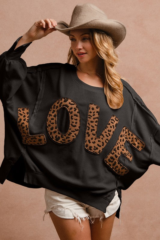 Love Leopard Oversized Top