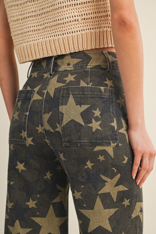 Celestial Wide Leg Camo Pants
