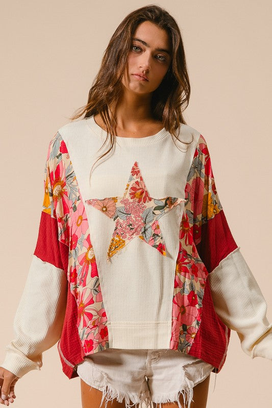 Floral Star Print Long Sleeve