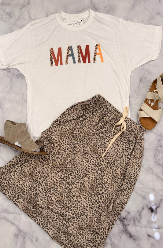 Leopard Mama Color Block Tee