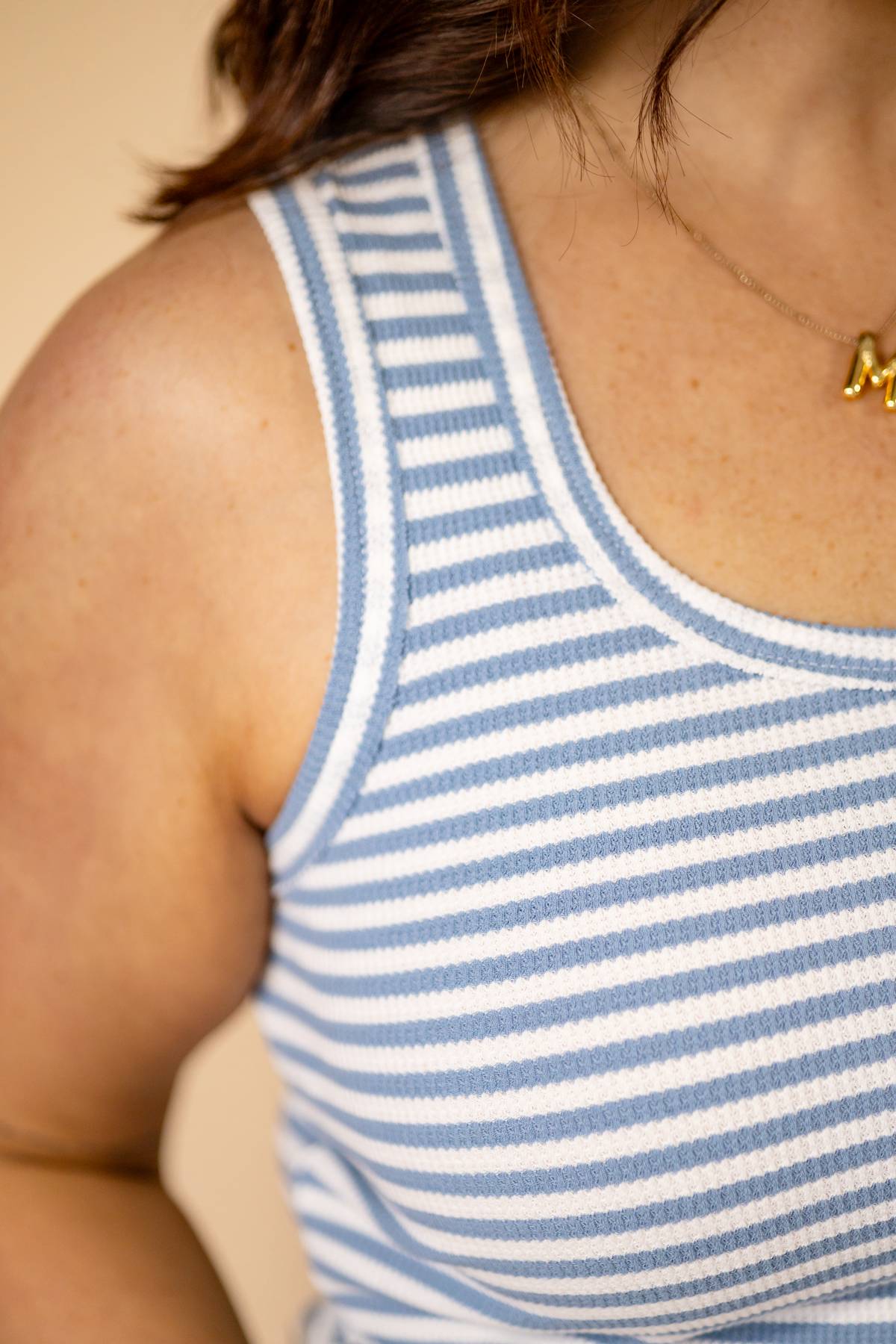 Sky Blue Striped Tank Top
