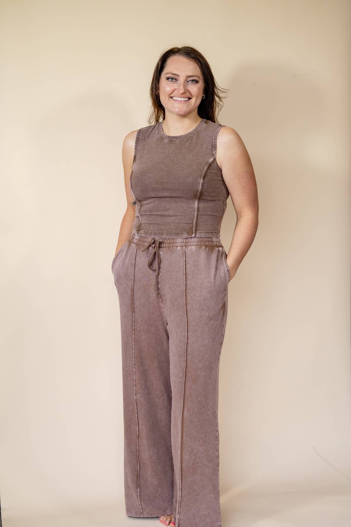 Mineral Washed Pant Set