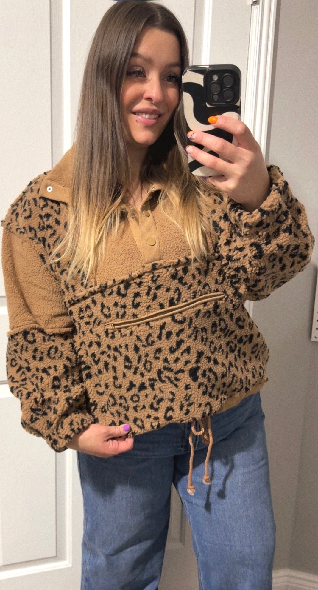 Fleece Leopard Pullover