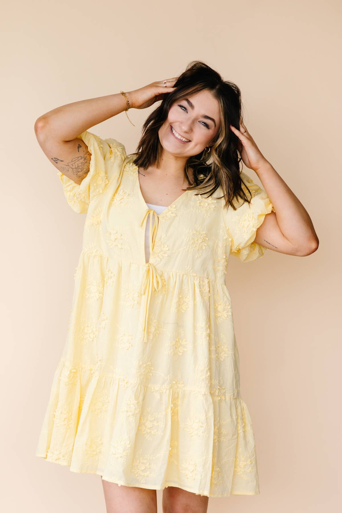 Whispering Bloom Embroidered Dress