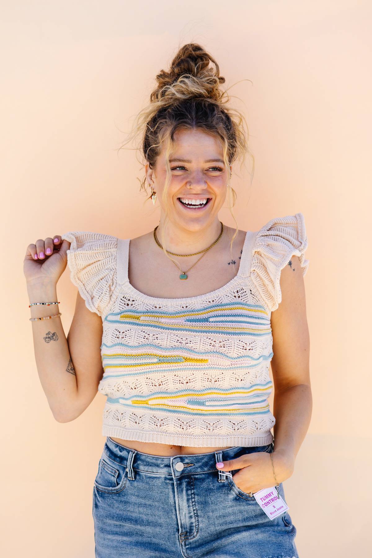 Rainbow Crochet Sweater Tank