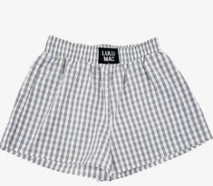 LULUMAC Grey Gingham Boxer Shorts