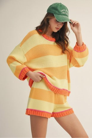 Sunset Striped Sweater Set