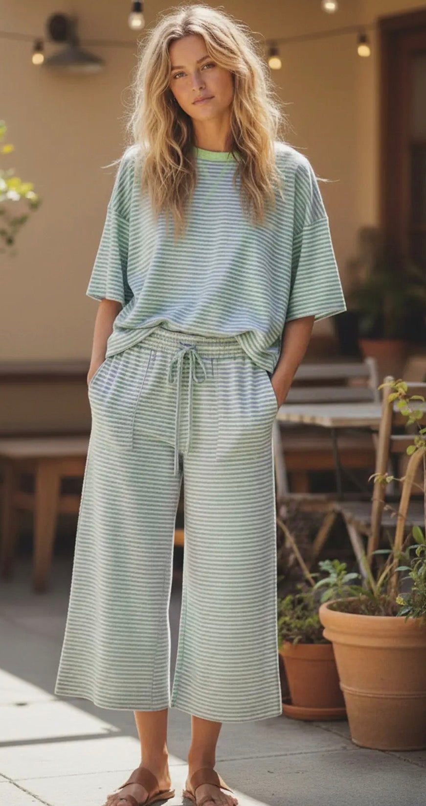 Lime Ricky Striped Set
