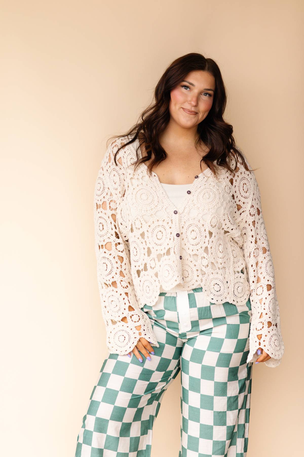Jade And Cream Boxer Pants