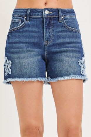 Risen High Rise Flower Patch Shorts