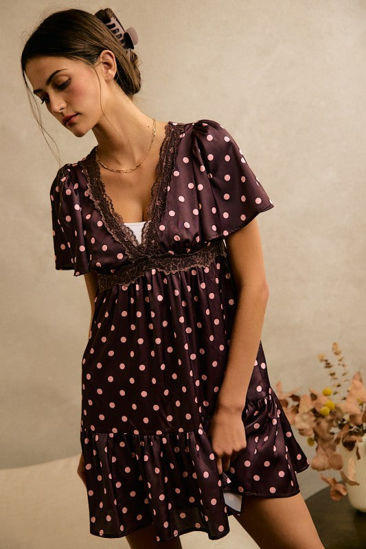 Polka In Paris Satin Dress