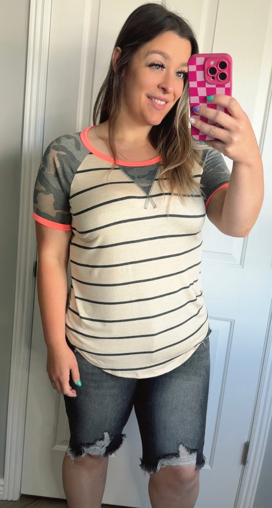 Camo Striped Top