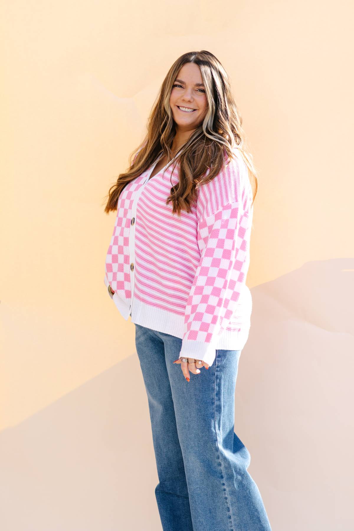 Split Pink Cardigan