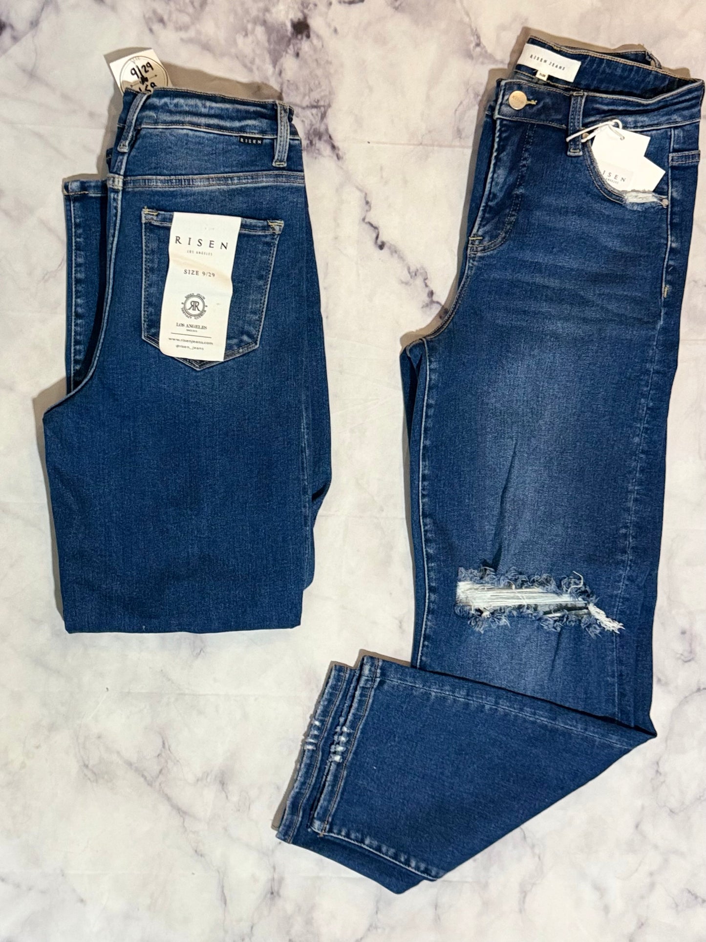 Dark High Rise Crop Risen Girlfriend Jeans With Tummy Control