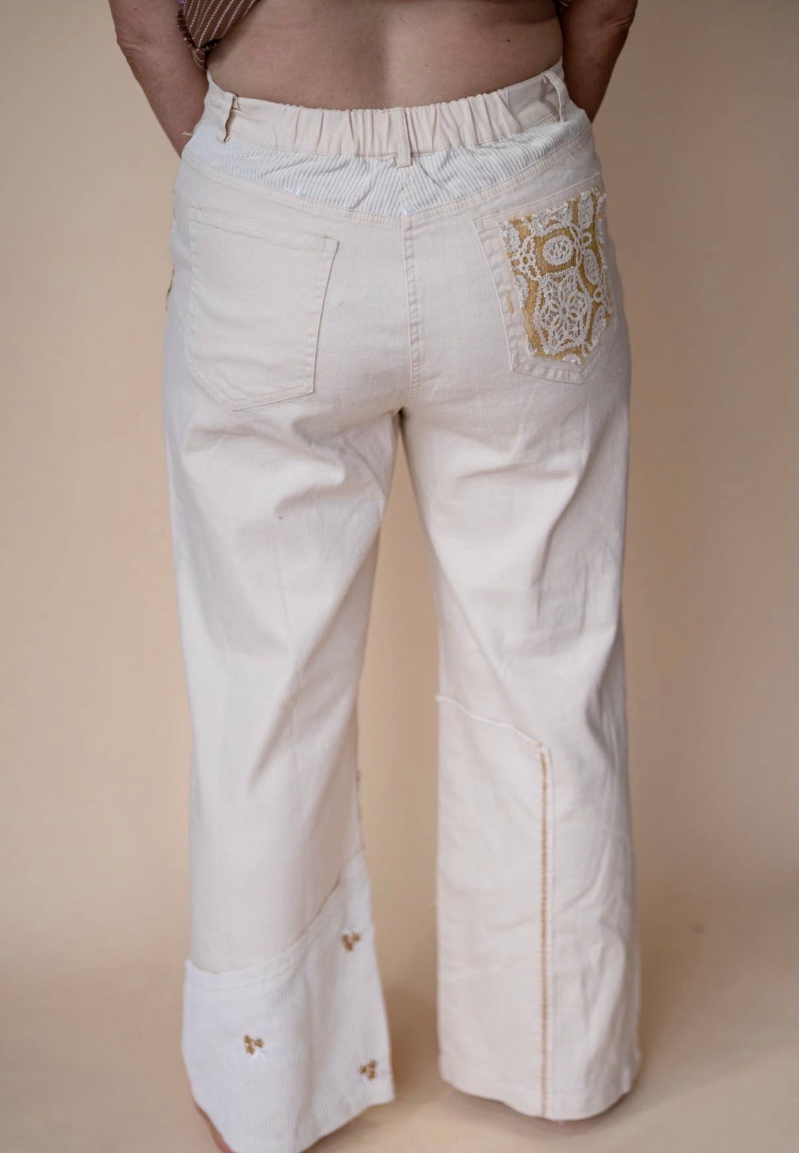 Cream Patch Pants